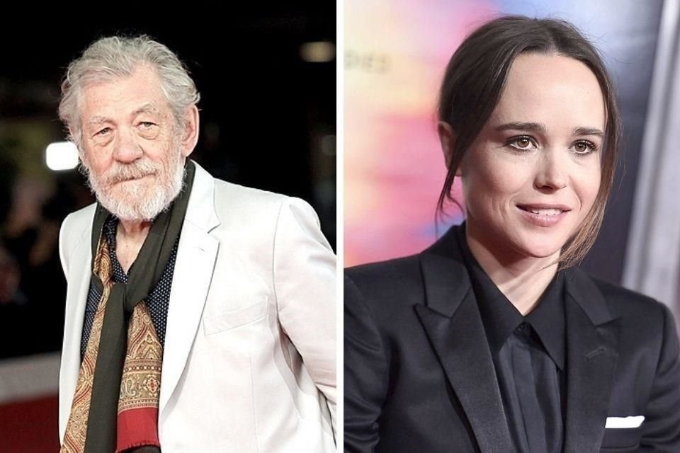 El actor Ian McKellen (izq.) dijo estar feliz por la decisión de Elliot Page (der.), con quien trabajó en la cinta 'X-Men: La Última Batalla', de anunciar que es una persona trans.