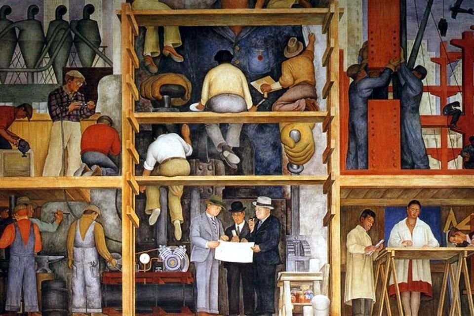 'The Making of a Fresco Showing the Building of a City' es uno de los tres murales que Rivera completó entre 1931 y 1940 en San Francisco.