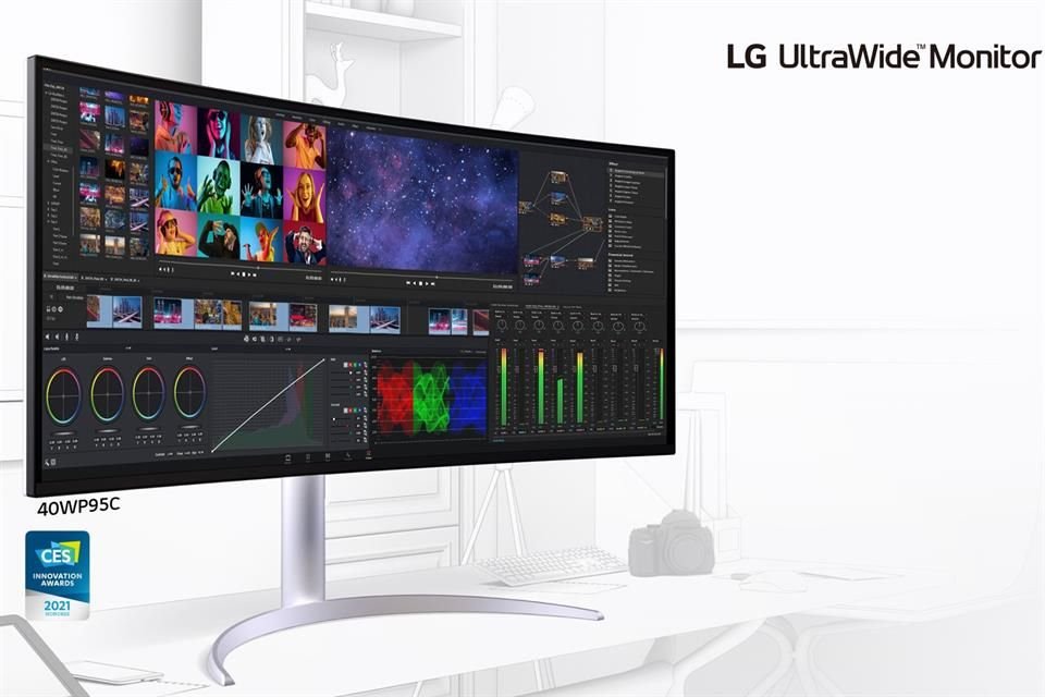 LG UltraWide 40WP95C es un equipo multitarea que cuenta con una pantalla Nano IPS curva de 40 pulgadas con resolución 5K2K UltraWide (5120 x 2160) y relación de aspecto 21:9.