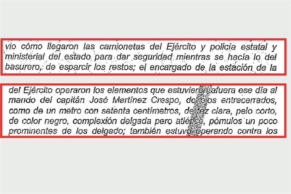 Un testigo protegido de la FGR reveló la participación de militares en la desaparición de los 43, entre ellos el Capitán del Ejército, José Martínez Crespo, quien fue detenido en noviembre pasado.