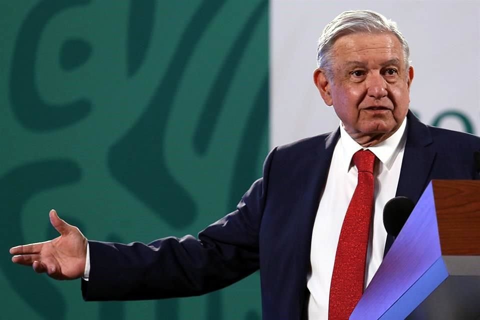 López Obrador en su conferencia de prensa de este jueves en Palacio Nacional.