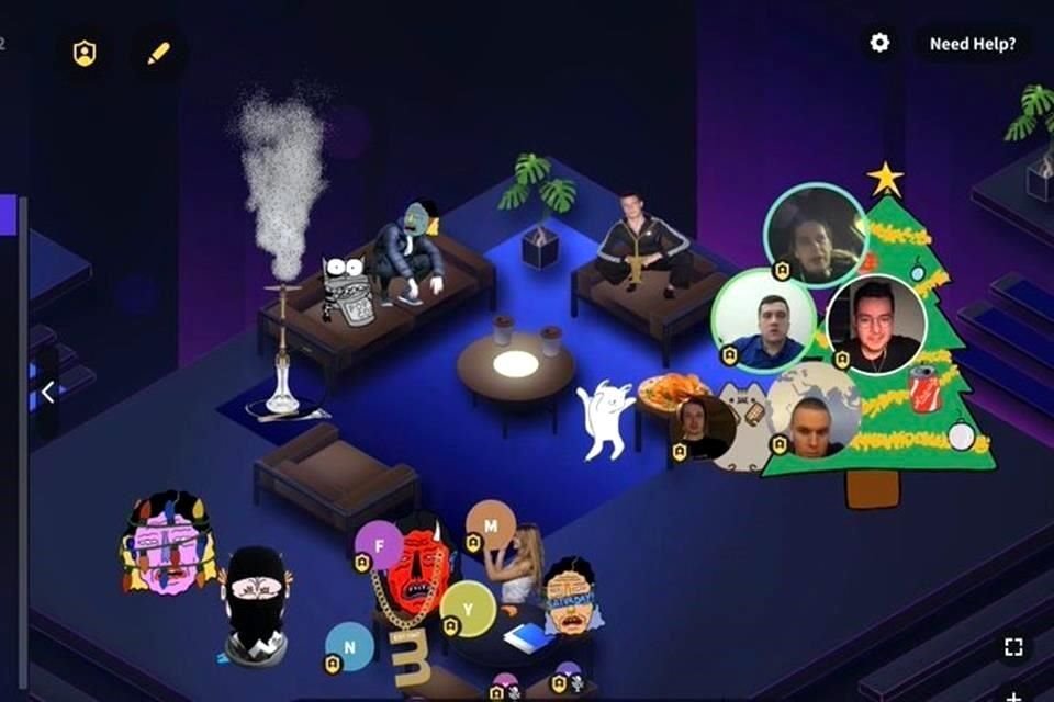 Imagen de la fiesta navideña celebrada por SpatialChat, que ya cuenta con más de mil clientes que pagan por sus servicios.