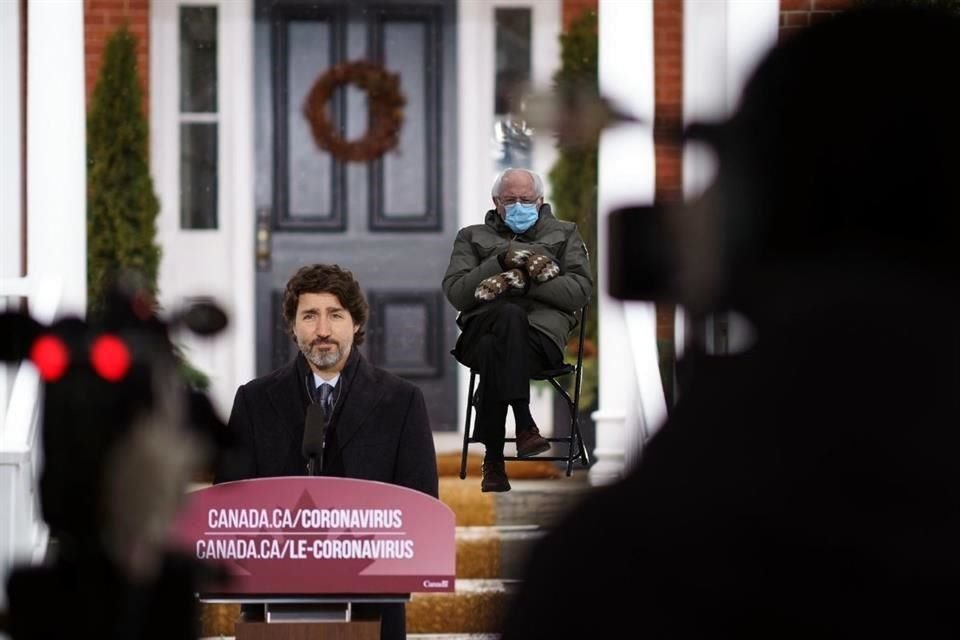 Trudeau publicó en su cuenta de Twitter un meme del senador Sanders.
