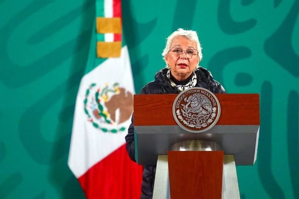 La Secretaria de Gobernación, Olga Sánchez Cordero, aseguró que AMLO se encuentra muy bien y optimista durante su convalecencia por Covid.