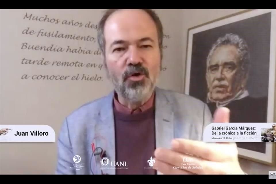 Juan Villoro impartió la charla 'Gabriel García Márquez: de la crónica a la ficción', transmitida por las cuentas de Facebook, Youtube de Casa Estudio Cien.
