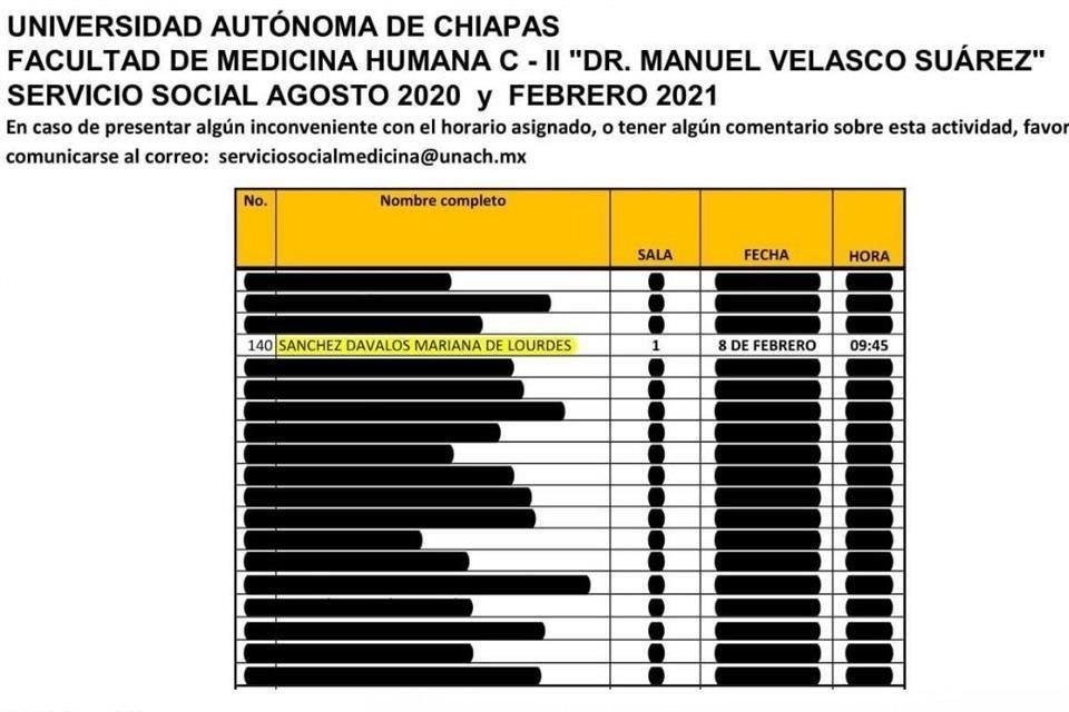 El error de la Coordinación de Internado Médico de Pregrado y Servicio Social causó molestia entre los alumnos.