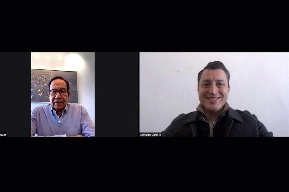Luis Donaldo Colosio (der.) sostuvo una reunión virtual con Carlos Salazar Lomelín, presidente del Consejo Coordinador Empresarial.