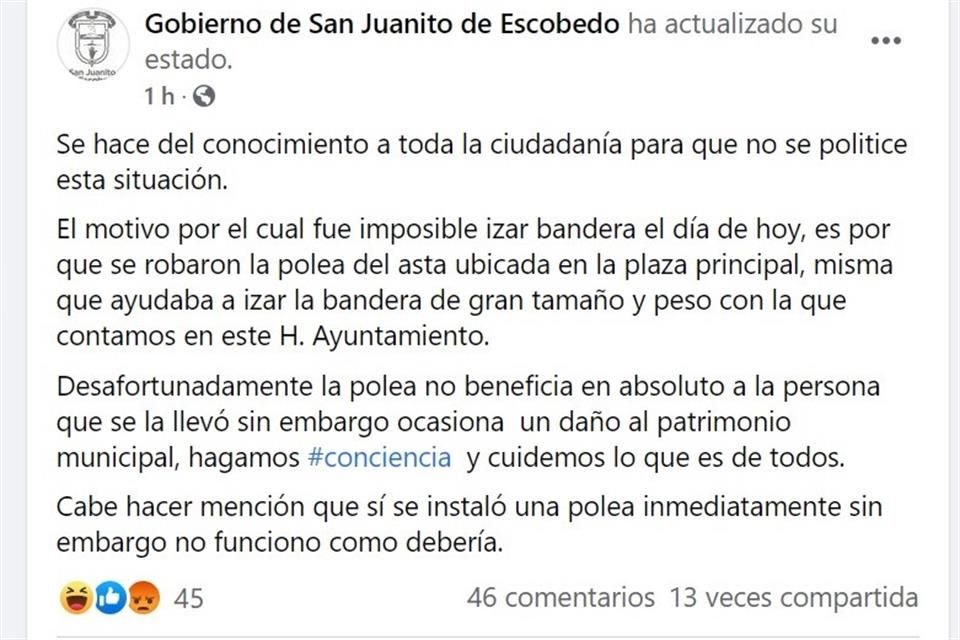 La Alcaldesa Guadalupe Durán pidió a los ciudadanos hacer conciencia y cuidar el patrimonio del Municipio.