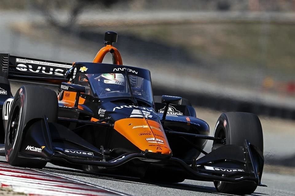 Patricio O'Ward fue el más rápido de los ocho que estuvieron en Laguna Seca.