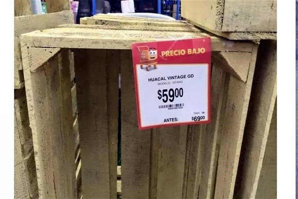 En 2015, Walmart ofrecía en México un 'huacal vintage' por $59.