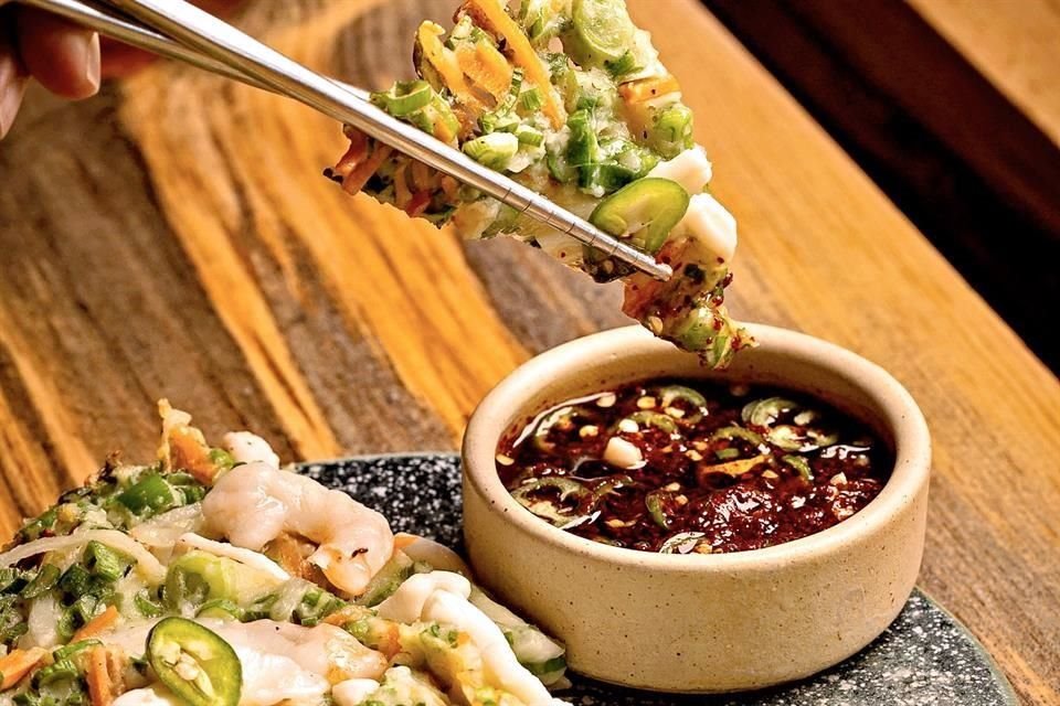 Pajeon de mariscos.