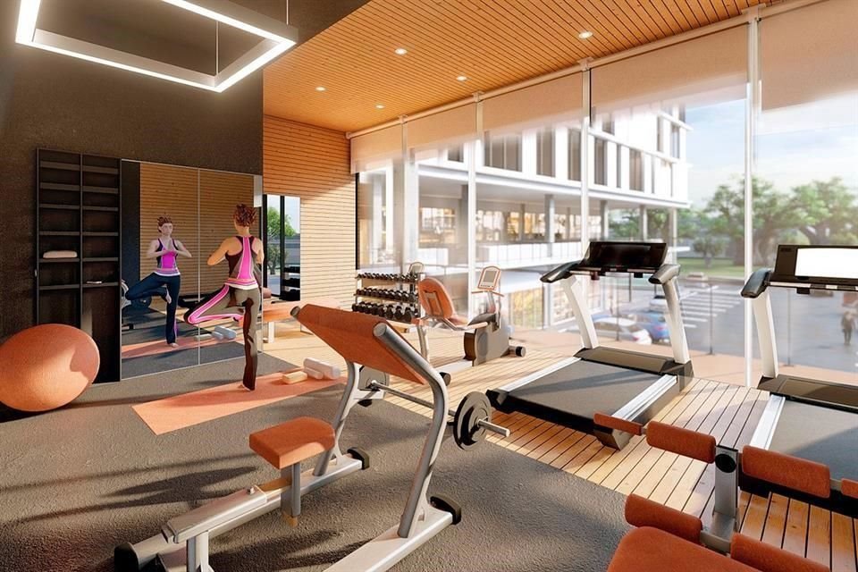 Gimnasio equipado.