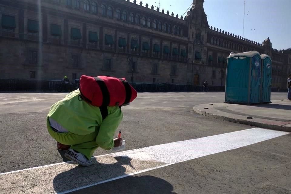 También se realizan trabajos de señalización.