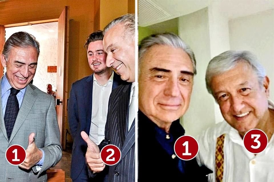 1) Jaime Jesús Sánchez Montemayor, 2) Juan Collado, 3)  Presidente López Obrador.