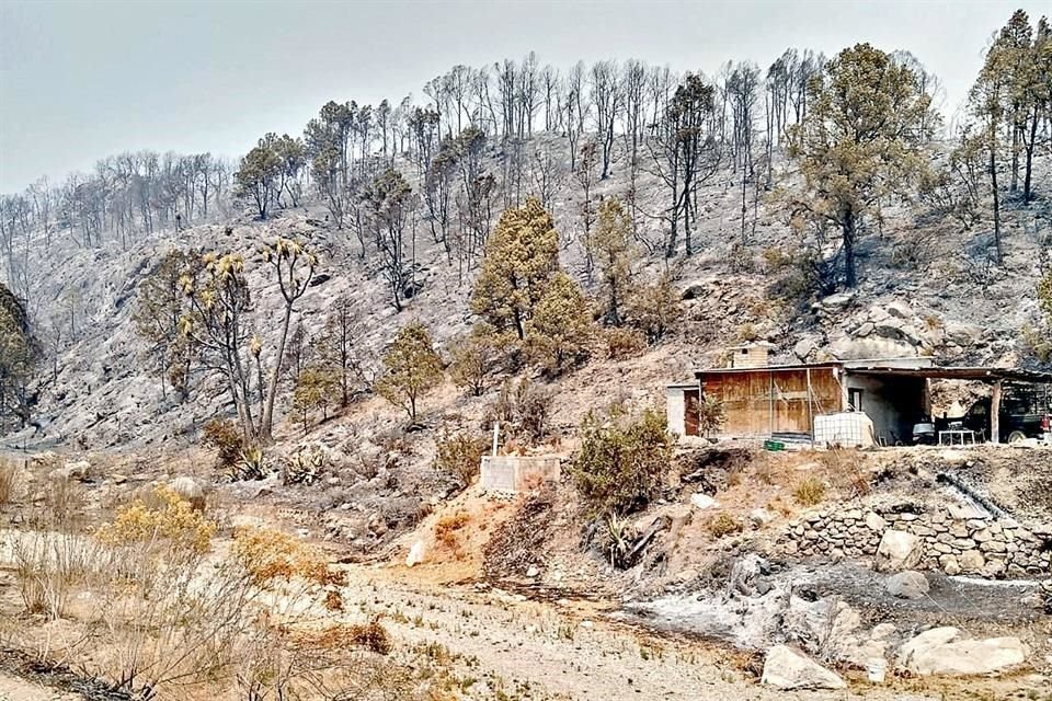 Ante el avance del fuego, la comunidad Las Peñitas es una de las nueve evacuadas en la Sierra de Santiago.