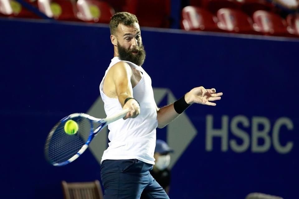 El francés Benoit Paire estuvo en el Abierto Mexicano de tenis, pero perdió en la primera ronda con el griego Stefanos Tsitsipas.