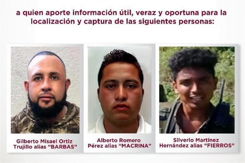 La FGJEM autorizó una recompensa de hasta 500 mil pesos para detener a 3 cabecillas y posibles autores de la emboscada a policías