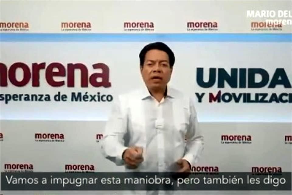 Mario Delgado publicó en redes un mensaje grabado.