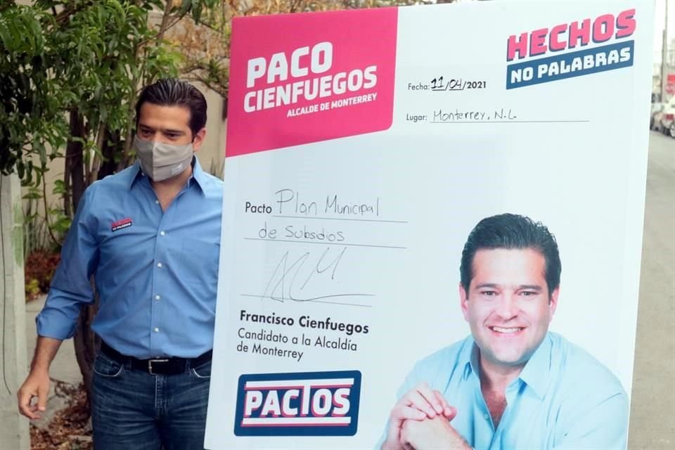 El priista Francisco Cienfuegos presentó ayer un plan de subsidios hasta del 60 por ciento en el pago de impuestos.