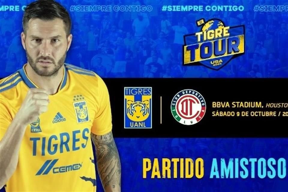 Los Tigres se enfrentarán al Toluca en Houston el 9 de octubre próximo, durante el receso por la Fecha FIFA.