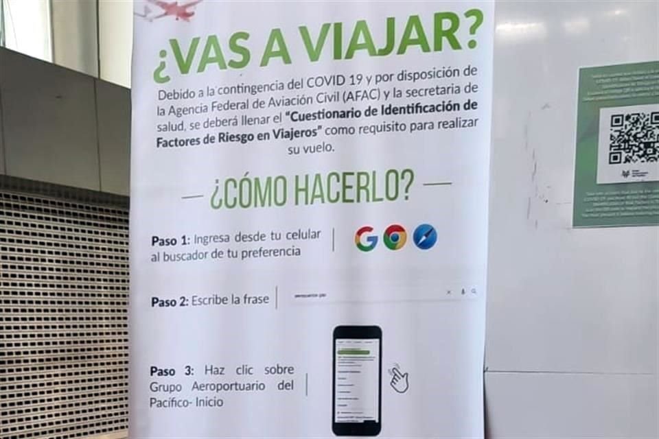 El usuario encontrará la información sobre el requisito en varios puntos del aeropuerto.