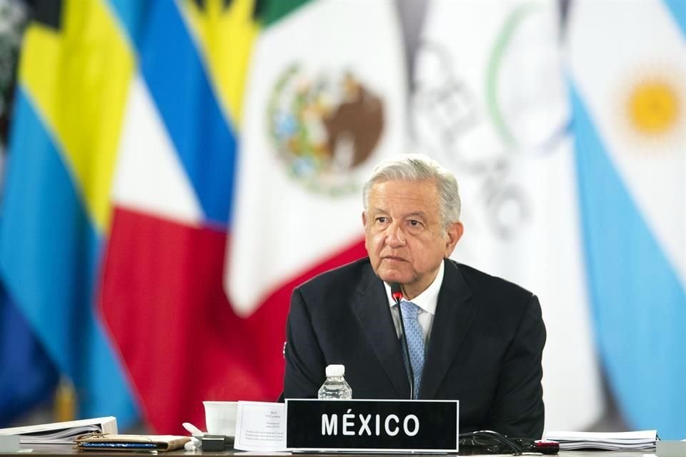 El presidente mexicano, Andrés Manuel López Obrador, durante la Cumbre de Jefes de Estado y de Gobierno de la Comunidad de Estados Latinoamericanos y Caribeños (CELAC).