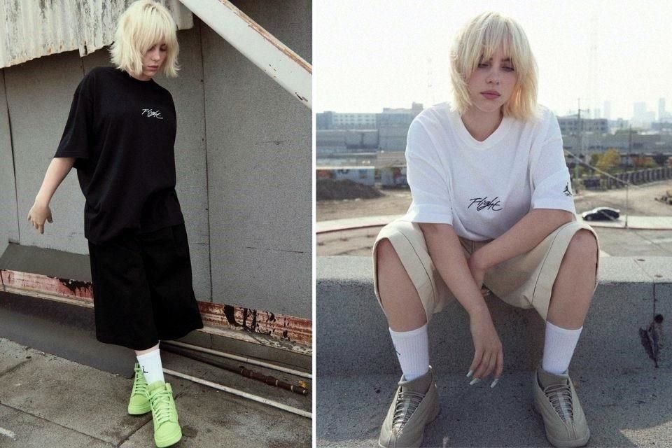 La cantante Billie Eilish hizo una colaboración con Nike para diseñar y lanzar al mercado unos tenis Air Jordan 100 por ciento veganos.