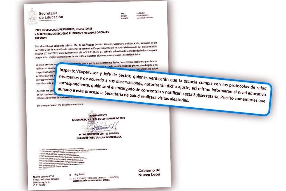En un comunicado, la SE pide a inspectores y supervisores decidir si una escuela puede o no reabrir.