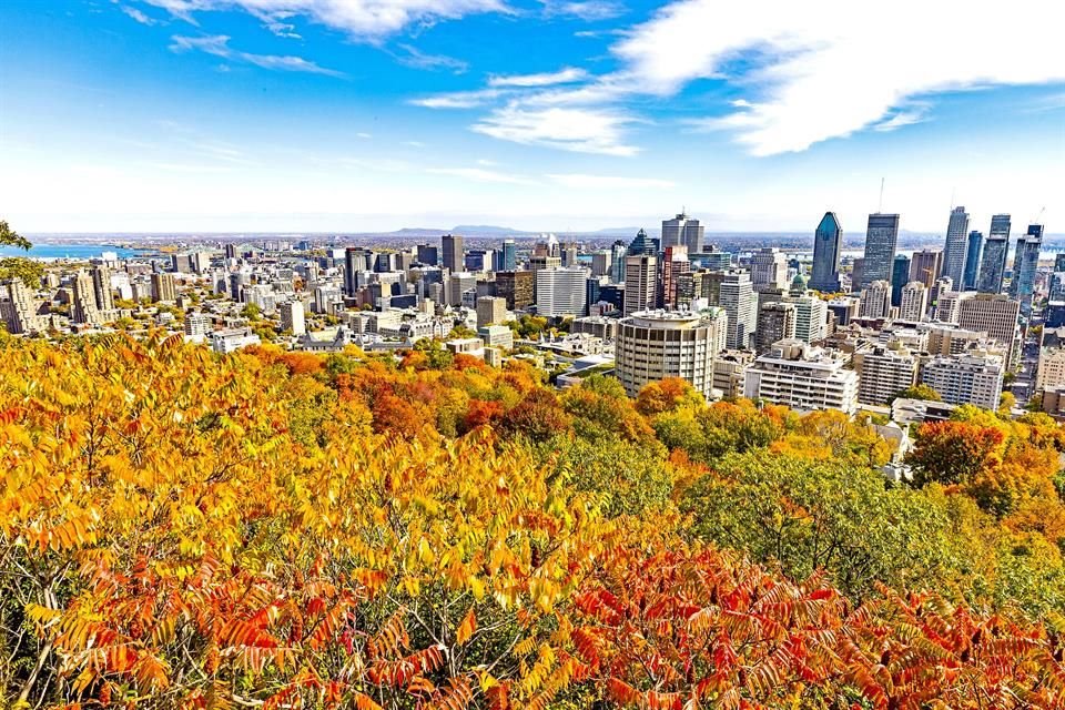 Canadá: Una de las panorámicas otoñales más hermosas de Montreal, en Quebec, se obtiene desde Mont Royal.