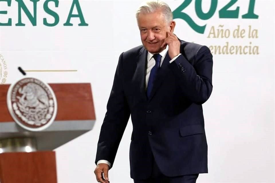 El Presidente AMLO en conferencia desde Palacio Nacional.
