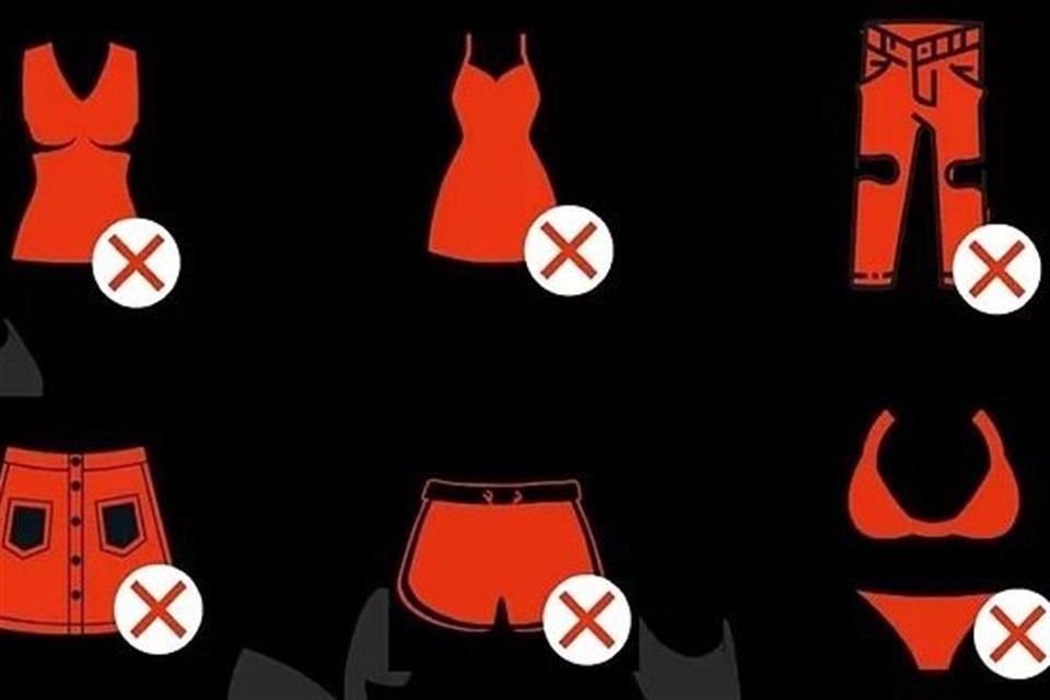 Las prendas que dejen al descubierto partes del cuerpo de la mujer están prohibidas.