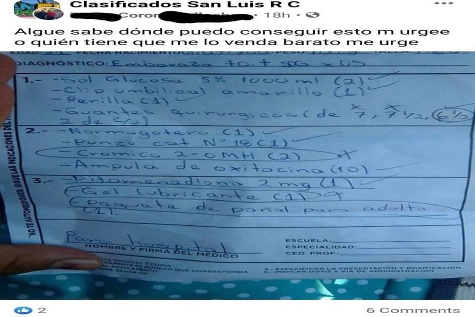 Un usuario dijo que ni guantes tienen en un hospital.