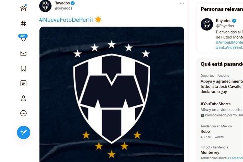 Así posteó Rayados su escudo actualizado.