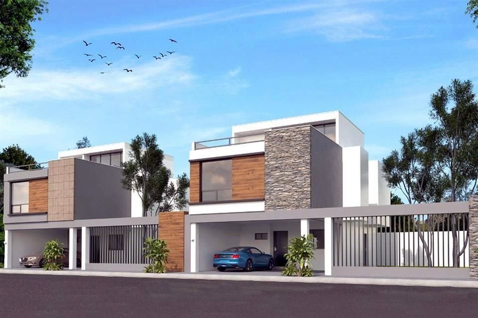 Modernas residencias de tres niveles.