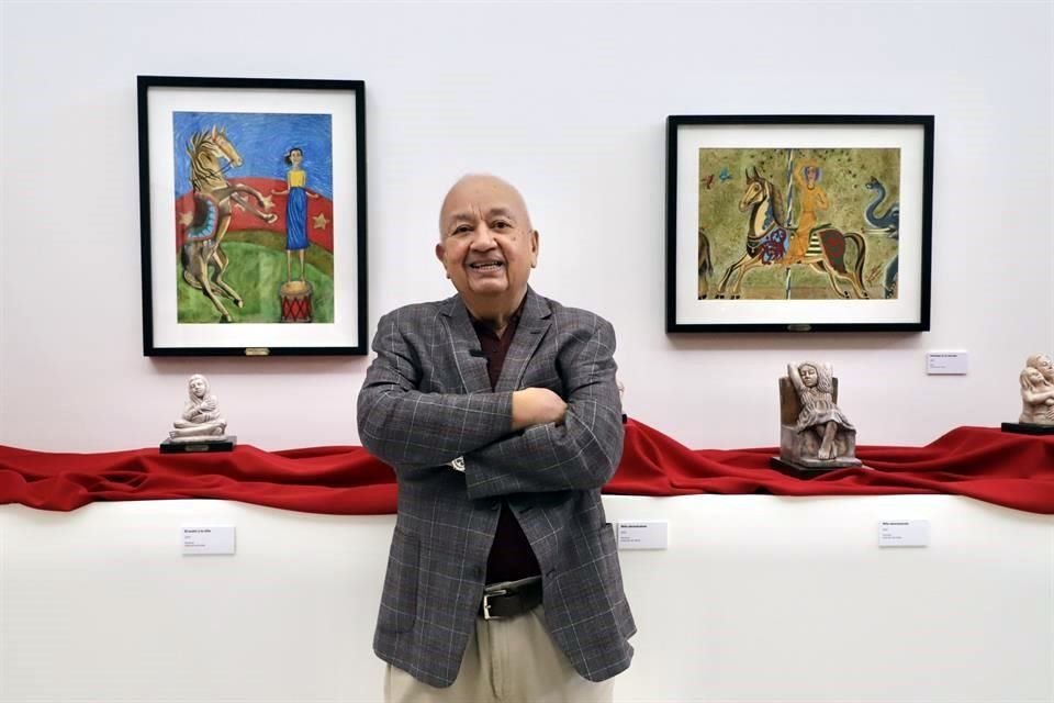 El artista Cuauhtémoc Zamudio tiene 60 años de trayectoria en la escultura y en la pintura.