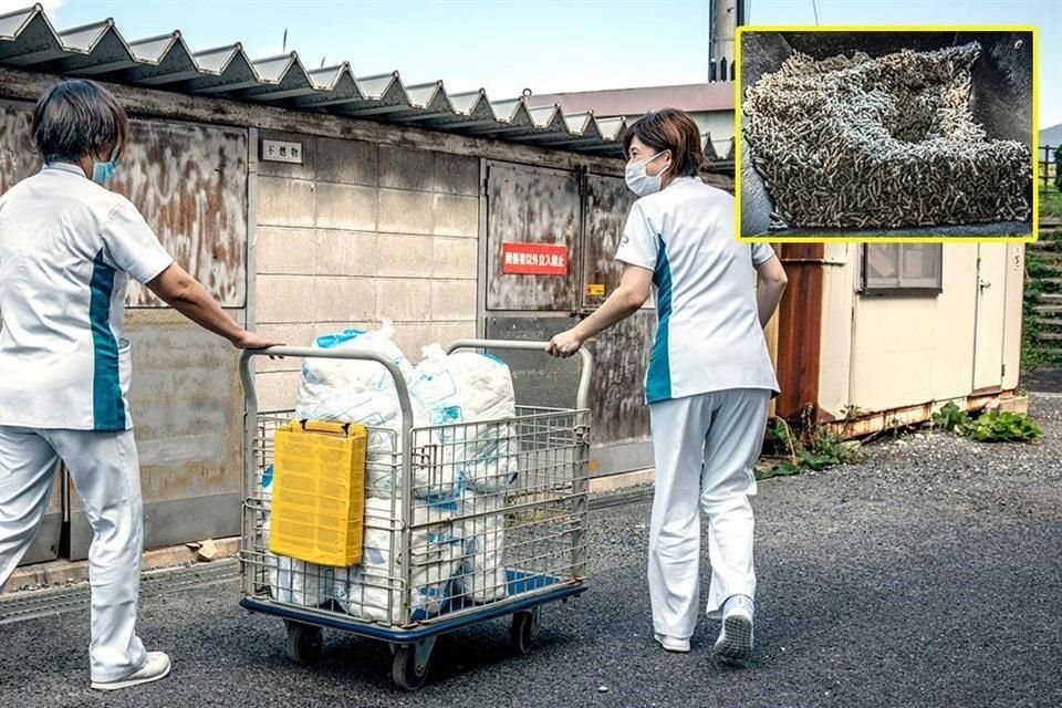 En Houki están convirtiendo los pañales usados por adultos en pellets de combustible.