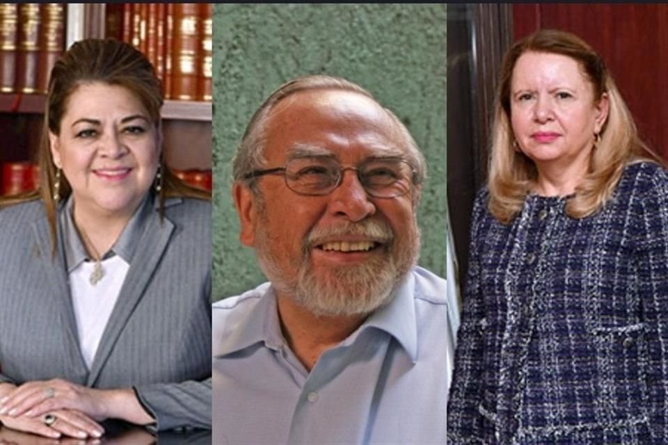 Bernardo Bátiz Vázquez (centro), Eva Verónica de Gyvés Zárate (izquierda) y Loretta Ortiz Ahlf (derecha).