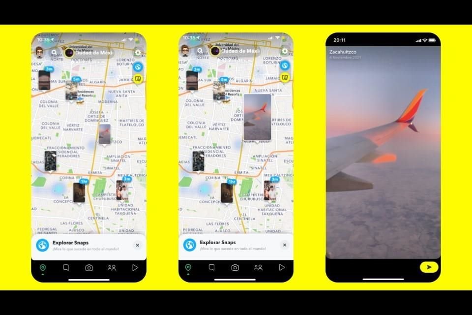 Con la capa Explorar, los snapchatters pueden volverse turistas en su misma ciudad al conocer lugares de interés a través de fotos y videos.