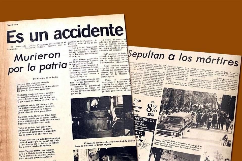 Las páginas de EL NORTE registraron  la tragedia.