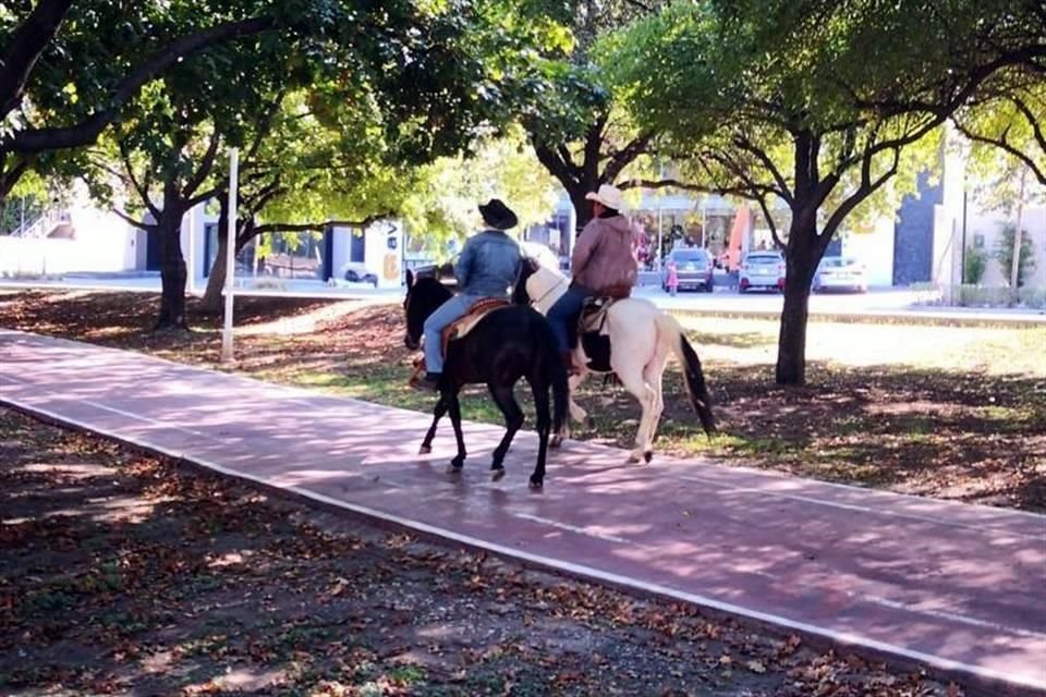 También cabalgaron por la vitapista de tartán de la Calzada Del Valle.