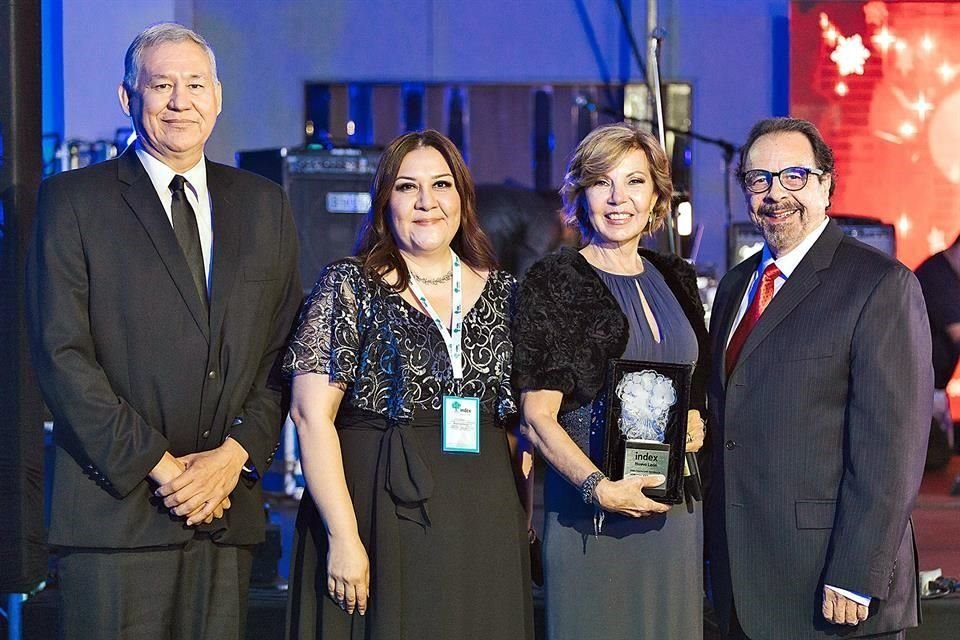 Carlos Valdez Andrade, presidente de Index NL; Teresa Galindo, Directora General de Index NL; Adriana Vignau Ling, exdirectora general de Index NL, y Juan Pablo Ochoa, ex presidente de Index NL.