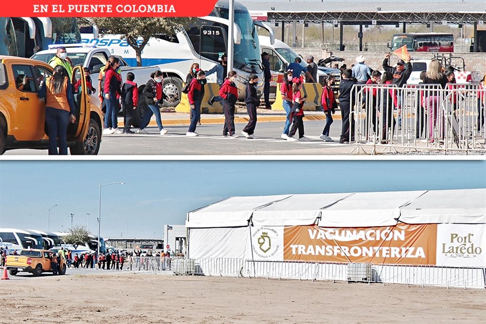 En 10 autobuses, 363 niños de 8 escuelas públicas fueron llevados por la carretera libre a Colombia.