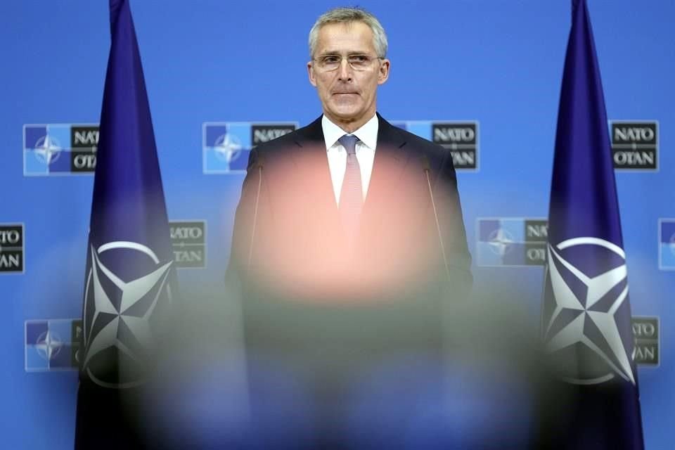 El Secretario general de la OTAN Jens Stoltenberg durante una conferencia de prensa.