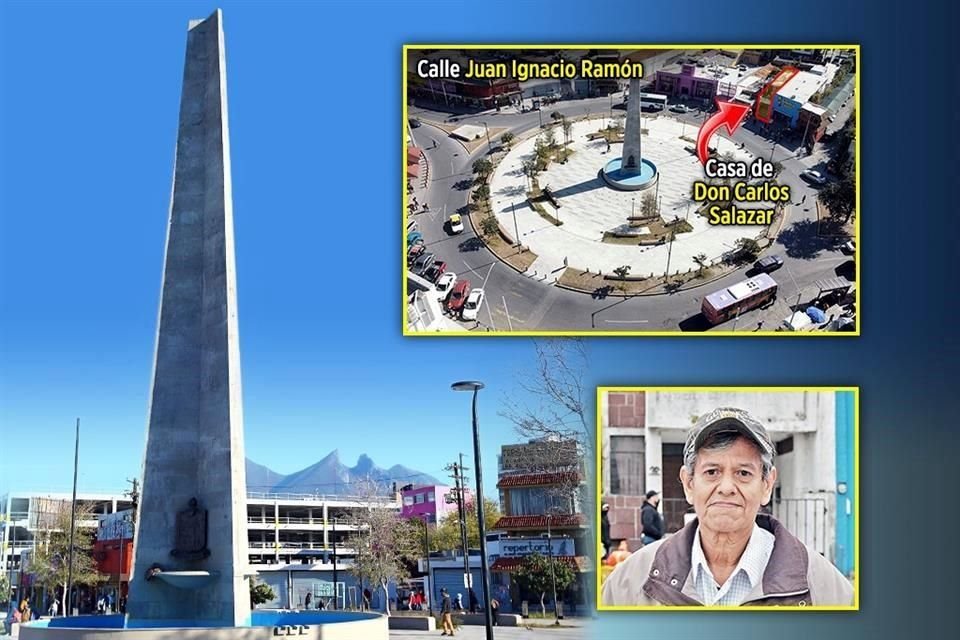 La casa de don Carlos Salazar, junto al emblemático Obelisco de Juan Ignacio Ramón, está rodeada de negocios, oficinas y ambulantes.