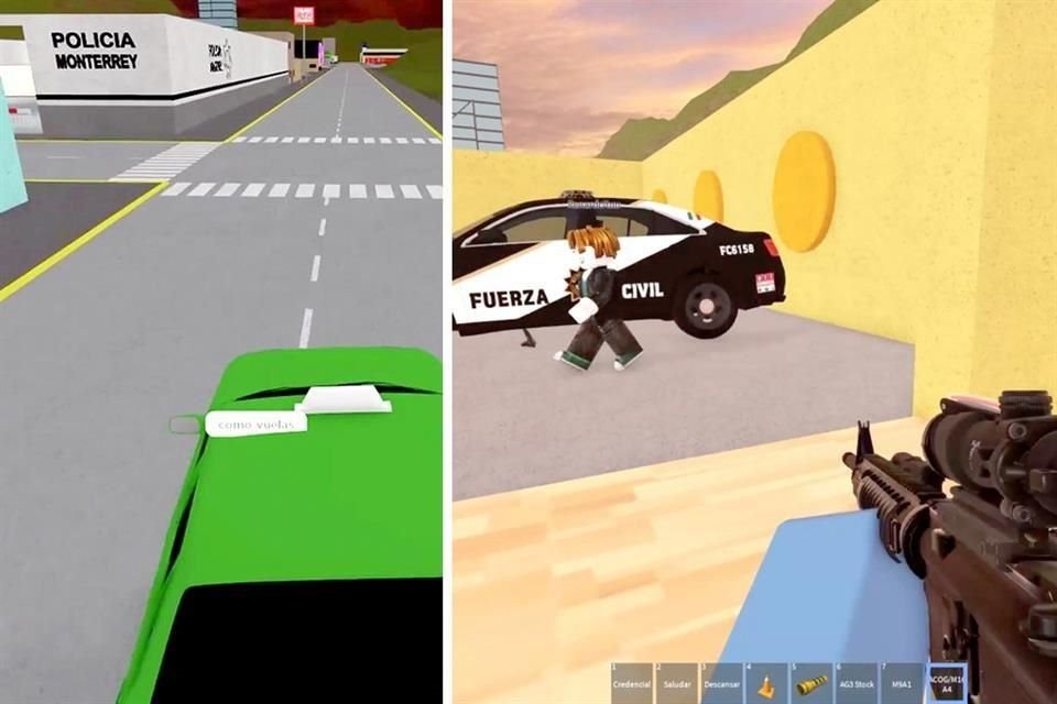 Los usuarios de Roblox se enfrentan en balaceras en el videojuego 'La Ciudad de Monterrey'.