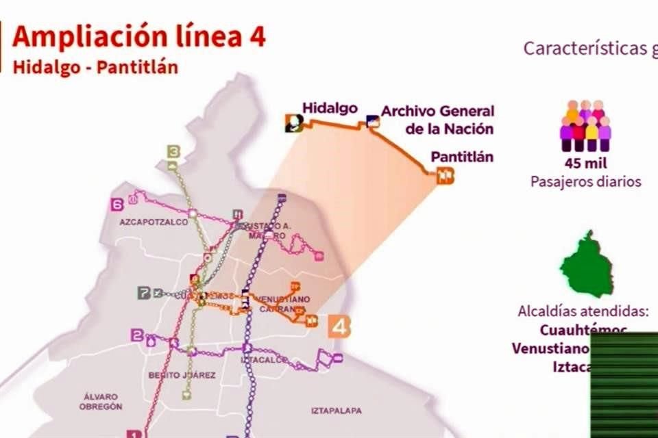 La Línea 4 llega de Metro Hidalgo hasta San Lázaro y de ahí, al lado de la TAPO, el Metrobús irá sobre Eduardo Molina, para entrar a la avenida Pantitlán por el Eje 1 Norte.