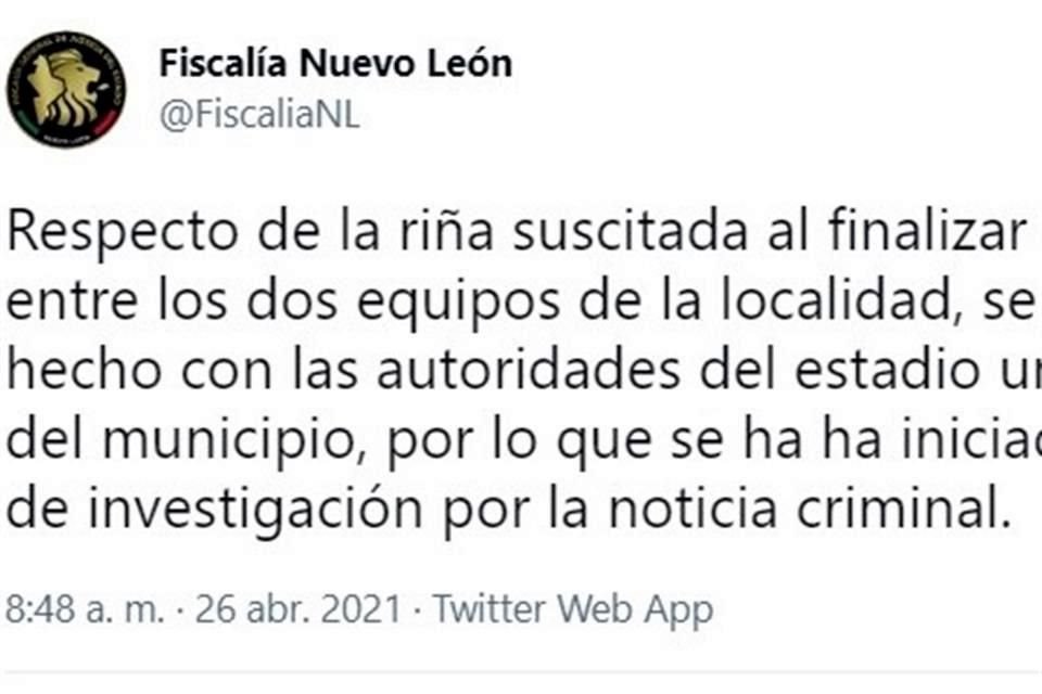 La Fiscalía de NL anunció que investigará los hechos.