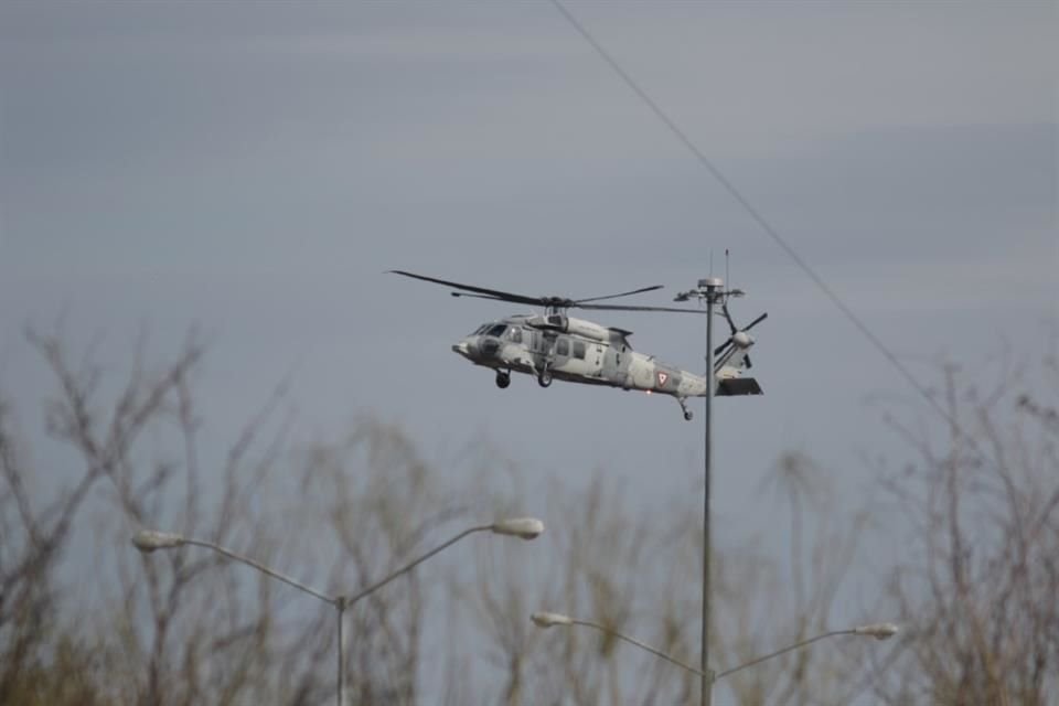 El Presidente llegó en helicóptero a Nuevo Laredo.