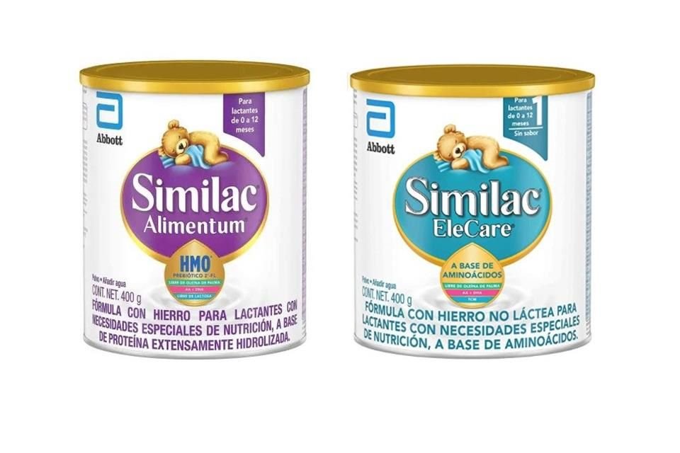 La FDA aconseja a los consumidores que no usen las fórmulas para bebés Similac, Alimentum y EleCare.