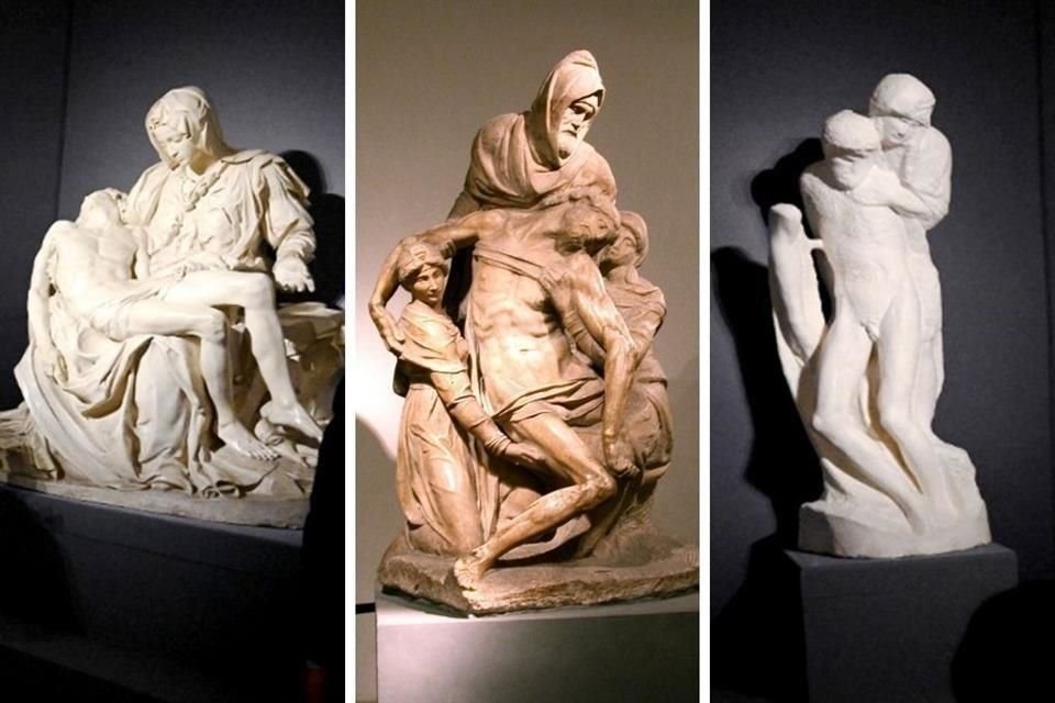La Piedad vaticana (izq. a der.), La Piedad Bandini y La Piedad Rondanini.